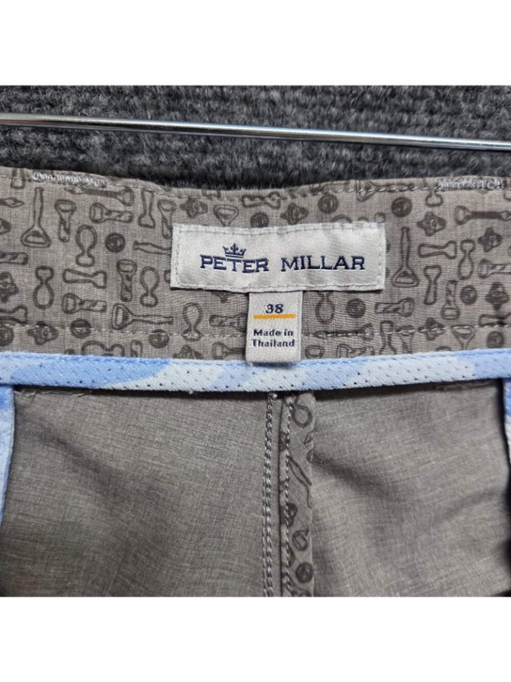 Peter Millar Shorts Mens 38 Gray Shackelford Performance Golf Bottle Opener FLAW - Picture 12 of 15